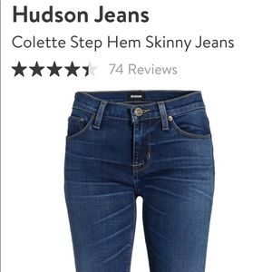 Hudson Jeans Colette Step Hem Skinny Size 30